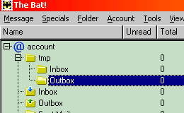   The Bat.    tmp  ,     , , Inbox, Outbox