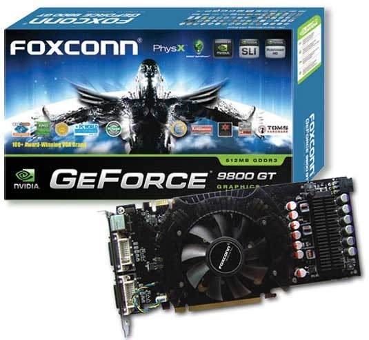 Шесть оригинальных GeForce 9800 GT от Foxconn