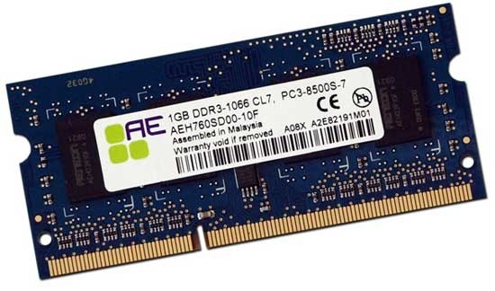 Модули Aeneon DDR3-1066 SO-DIMM от Qimonda