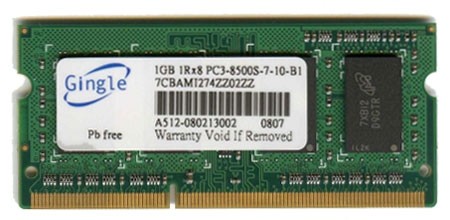 Модули памяти DDR3-1066 SO-DIMM от Gingle