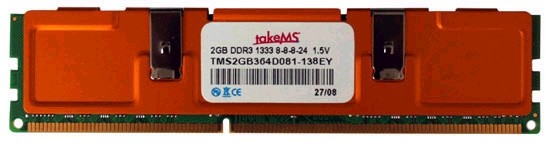 Модули памяти takeMS DDR3-1333/1066 для энтузиастов