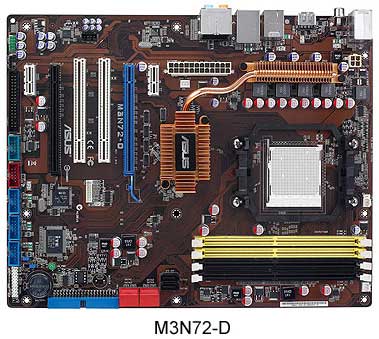 Плата ASUS M3N72-D дружит с Hybrid SLI и Express Gate